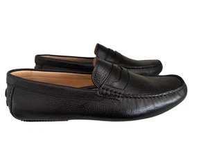 Ace Marks Men Santi Driving Moc Black Pebble Leather Slip On Moccasins Shoes 11 - Picture 1 of 6
