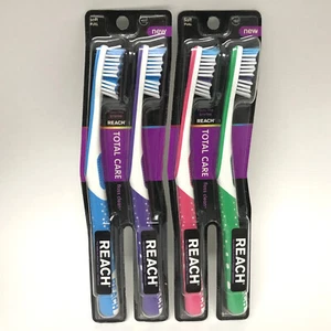 Reach Total Care Floss Clean Toothbrushes #152 Soft Bristles Full 2 pack X 2 NOS - Picture 1 of 2