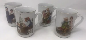 4 tazas Norman Rockwell sello de autenticidad 1982 Museo Norman Rockwell - Imagen 1 de 7
