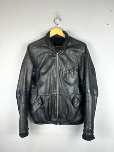 G-Star Raw Leather Jacket Bomber Biker Oldmoney Style Men's M Size - Picture 1 of 19