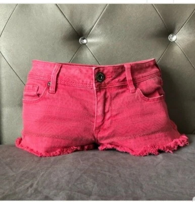 Pantalones Cortos BULLHEAD Tiro Alto Estampado Tribal Azteca Para Mujer Talla 6 Deshilachado Rosa Envejecido Foto 1 de 4