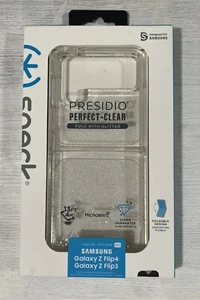 NEW Speck Presidio Perfect-Clear Fold w/Glitter Case for Samsung Z Flip 4 & 3 - Picture 1 of 1