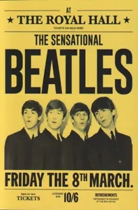 The Beatles 4"x6" Reproduction 3/8/1963 Royal Hall Mini Poster/Postcard 0020 - Picture 1 of 1