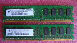Dual RAMs(Micron) 2x512Mb = 1GB - DDR2- 533MHz / PC2-4200 - Non-Ecc / CL4 - Imagen 1 de 3
