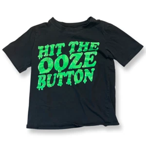 Carter’s Kid Black Green “Hit The Ooze Button” Kids Shirt Size 10/12 - Picture 1 of 3