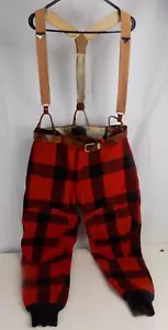 Men's 1950's Woolrich USA Buffalo Plaid Wool Hunting Pants Approx. 32 W 32 L - Picture 1 of 8