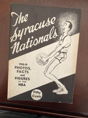 Original Vintage 1958-59 Syracuse Nationals Press Guide/Yearbook  Philly 76ers - Image 1 of 2