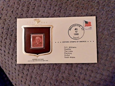 USA FIRST DAY COVER 1980 HISTORIC STAMPS OF AMERICA GEORGE EASTMAN - Image 1 of 2