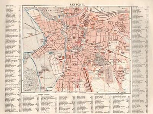 Stadtplan Leipzig mit Straßenverzeichnis, Maßstab 1 : 20 000. - Bild 1 von 1