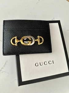 GUCCI GG Marmont Black Leather Card Case Box And Dust Bag - Picture 1 of 4