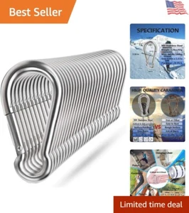 Spring Snap Hooks 304 Stainless Steel Heavy Duty Clip for Camping Gear – 24 Pack - Picture 1 of 9