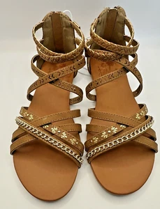 Women Jellypop Musique Sandal Shoe 6M Brown Strappy Boho Embellished Gypsy - Picture 1 of 6