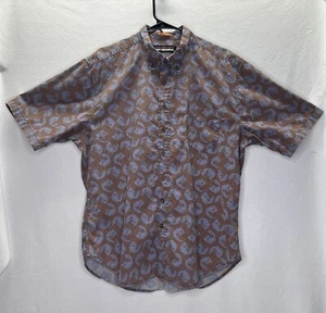Camicia Reyn Spooner hawaiana abbottonata marrone con pesce blu - taglia uomo XL - Foto 1 di 5