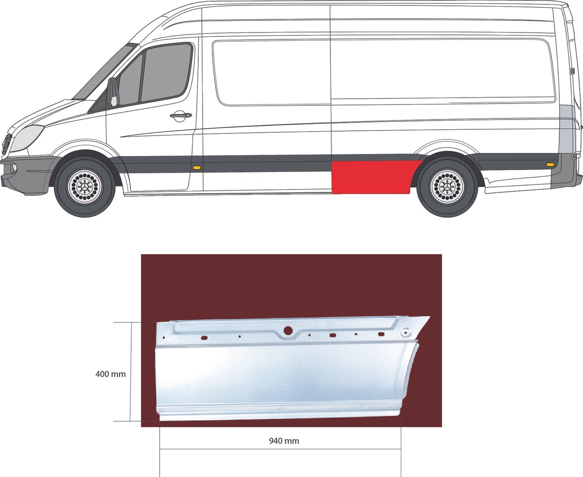 Seitenwand Für MERCEDES-BENZ Sprinter 3.5-T Bus (W906) 311 CDI (906.731, 906.733, 906.735) Ab 06
