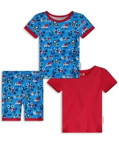 Max & Olivia Snug Fit Pajama Set Baby Boys 2T Blue/Red Multi Pullover S/S - 3Pc - Picture 1 of 23