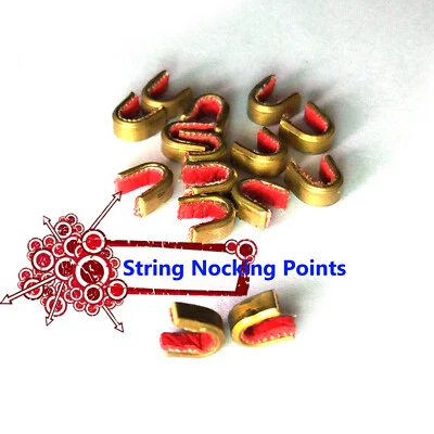Archery String Nocking Points Brass Nock Buckle Clips Bow String Protecter Shoot - Image 1 of 4