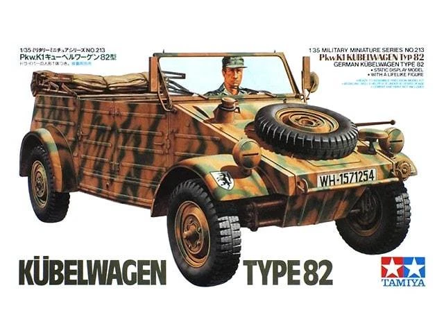 TAMIYA 1:35 KIT MEZZO MILITARE KUBELWAGEN TYPE 82 Pkw.K1 KUBELWAGEN TYP 82 35213 - Immagine 1 di 1