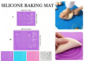 Large Baking Mat Non Stick Silicone Pastry Kneading Rolling Fondant Cake Dough - Picture 1 of 13