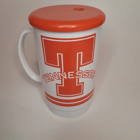 Vintage 90s VOLS Tennessee Volunteers 22oz Insulated Plastic Travel Mug Cup Cover