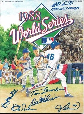 1988 World Series Team Signed Program Gibson Lasorda Signed Program PSA/DNA (B) - Image 1 of 2