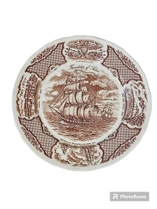 Fair Winds The Friendship Of Salem Serving Plate Platter Brown Transferware - Picture 1 of 4