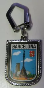 Barcelona Spain Vintage Metal Keyring / Keychain Silver - Picture 1 of 2