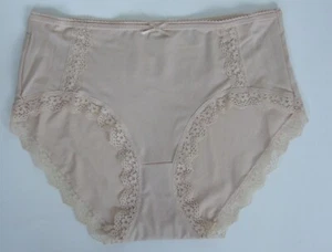M & S size 8 full briefs knickers panties floral lace stretchy Natural - Picture 1 of 3