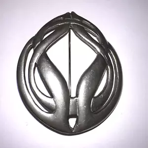 Élégante grande broche en étain broche fleurie - Made in Scotland - Photo 1/4