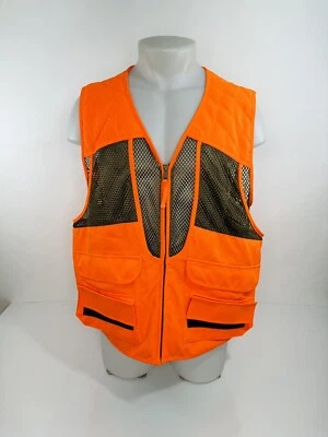CABELAS - Mesh / Safety Blaze Orange Game Pocket L Hunting Vest - MINT - Image 1 of 4