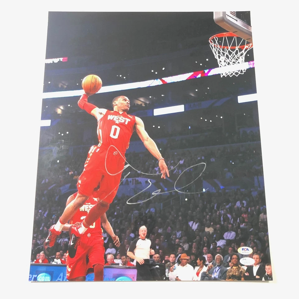 Foto firmada por Russell Westbrook 16x20 PSA/DNA Oklahoma City Thunder autografiada Foto 1 de 3