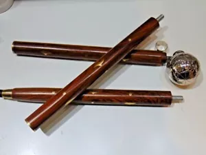 Antiker Gehstock Stil Globus Designer Kopf Griff Holz Gehstock Handarbeit Geschenk - Bild 1 von 6