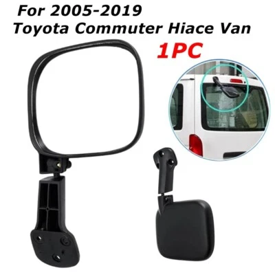 Rear View Back Mirror Black For 2005-2019 Toyota Commuter Hiace Van Perfect - Image 1 of 4