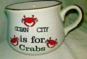 Vintage Otagiri gesprenkelte Suppenschüssel Becher Tasse JAPAN Ozeanstadt für Krabben Souvenir - Bild 1 von 4
