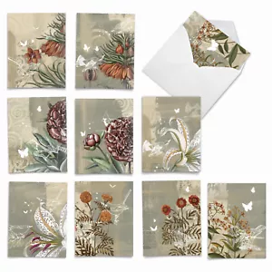 10 Pack Thank You Note Cards With Envelopes - Floral Collages - Picture 1 of 6