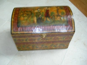 Maitland Smith Chinese Asian Motif Coromandel Dome Lion Head Handle Storage Box - Picture 1 of 11