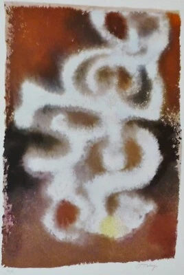 MARK TOBEY Canción Gospel FIRMADA A MANO 1970 Serigrafía Expresionismo Abstracto Arte EE. UU. Foto 1 de 4