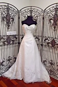 A888W DERE KIANG 1480 DIA WHITE MULTI SZ 12 FORMAL WEDDING GOWN DRESS - Picture 1 of 12