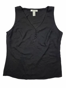White House Black Market schwarzes ärmelloses Oberteil mit V-Ausschnitt Damengröße Small - Bild 1 von 5