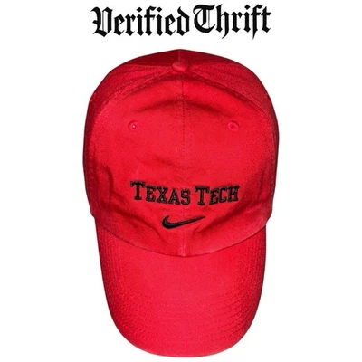 Vintage Nike Texas Tech Dad Hat Strapback Red Black Adjustable Embroidered - Image 1 of 4