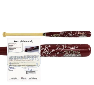 Mike Schmidt, Steve Carlton Multi-Signed Philadelphia '80 WS Champs Bat-23 sigs - Image 1 of 4