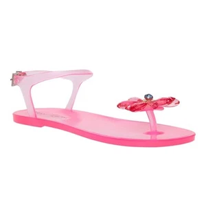 Betsey Johnson Women Pink Clear Jelly Flower Tabby Summer Flat Sandals Size US 7 - Picture 1 of 5