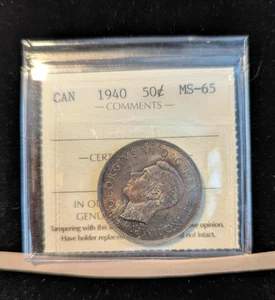 50 centavos canadienses 1940 con clasificación ICCS, **MS-65** # XEH 859 - Imagen 1 de 6