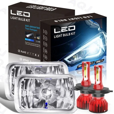 2pcs 7x6" 5x7" LED Headlights High/Low Beam H4 Fit Plymouth Horizon 1978-1990 Foto 1 de 4