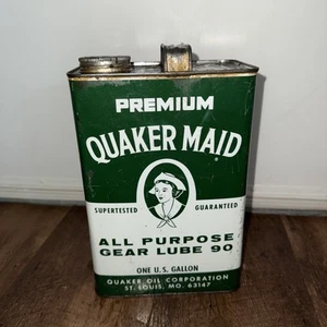 Vintage Quaker Maid All Purpose Gear Lube 1 Gallon Oil Can. - Picture 1 of 6