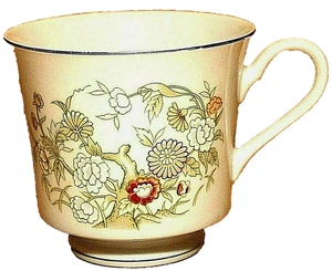 Taza de café/té Mikasa Fine China Kabuki Pattern 19011 con patas verde rojo amarillo - Imagen 1 de 6
