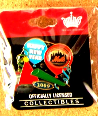 2009 NY N.Y. New York Mets Party New Year lapel pin MLB - Image 1 of 4