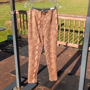 Zara New Snakeskin Leggings Sz Med Western Cowgirl Southwest Mobwife Ankle Zipp - Picture 1 of 5