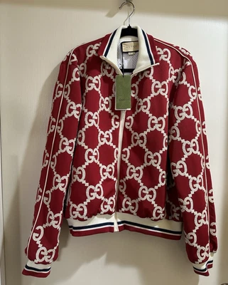 Chaqueta Bomber Gucci GG Monograma Para Hombre Edición Limitada Lentejuelas Rojas Talla L Foto 1 de 4