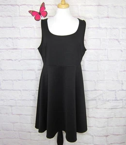 Torrid Black Sleeveless Crochet Lace Back Scuba Skater Dress Size 1, 1X - Picture 1 of 7