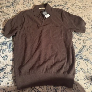 buck mason brown cinder cotton loop terry polo NWT Sz M $128 - Picture 1 of 6